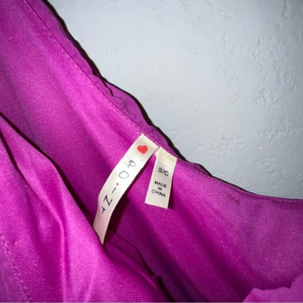Point Magenta One Shoulder Cocktail Dress - Picture 5 of 9